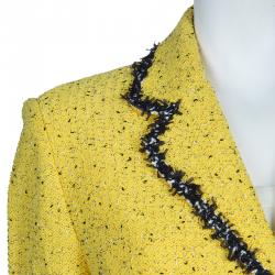 Pre Owned St. John Yellow Tweed Jacket M