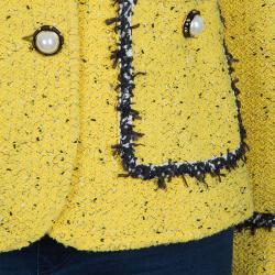 Pre Owned St. John Yellow Tweed Jacket M