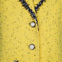 Pre Owned St. John Yellow Tweed Jacket M