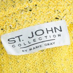Pre Owned St. John Yellow Tweed Jacket M