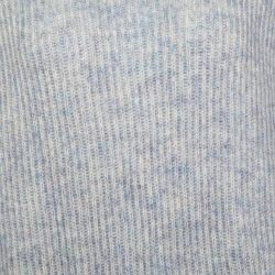 Pre Owned Stella McCartney Mottled Blue Wool and Mohair Blend Rib Knit Turtleneck Sweater L