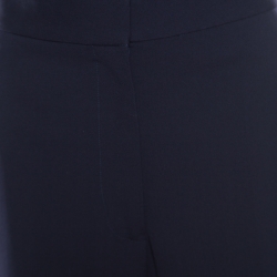Pre Owned Stella McCartney Navy Blue Wool Cropped Eden Kick Pants L