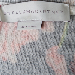 Pre Owned Stella McCartney Black Floral Intarsia Knit Waist Tie Detail Jumpsuit M