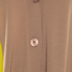 Pre Owned Stella McCartney Brown Wool Contrast Silk Panel Asymmetric Cardigan S