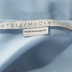 Pre Owned Stella McCartney Blue Colourblock Silk Belted Dress M