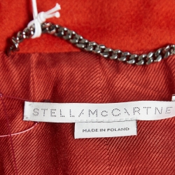 Pre Owned Stella McCartney Orange Wool Double Breasted Trench Coat S