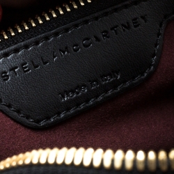 Pre Owned Stella McCartney Black Leather Tiny Hawallan Embroidered Top Handle Shoulder Bag