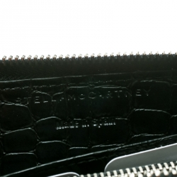 Pre Owned Stella McCartney Metallic Brown Faux Leather Stars Zip Around Wallet