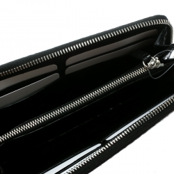 Pre Owned Stella McCartney Metallic Brown Faux Leather Stars Zip Around Wallet