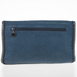 مملوكة مسبقًا Stella McCartney Blue Falabella Shaggy Deer Foldover Clutch