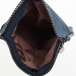 مملوكة مسبقًا Stella McCartney Blue Falabella Shaggy Deer Foldover Clutch
