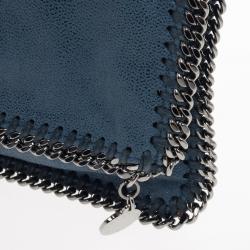 مملوكة مسبقًا Stella McCartney Blue Falabella Shaggy Deer Foldover Clutch
