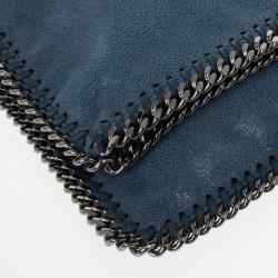 مملوكة مسبقًا Stella McCartney Blue Falabella Shaggy Deer Foldover Clutch