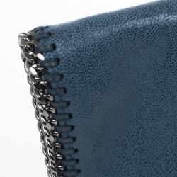مملوكة مسبقًا Stella McCartney Blue Falabella Shaggy Deer Foldover Clutch