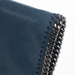 مملوكة مسبقًا Stella McCartney Blue Falabella Shaggy Deer Foldover Clutch