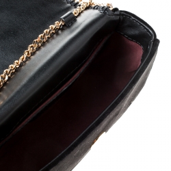 Pre Owned Stella McCartney Black Velvet Volcano Embroidered Mini Falabella Shoulder Bag