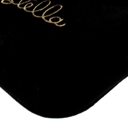 Pre Owned Stella McCartney Black Velvet Volcano Embroidered Mini Falabella Shoulder Bag