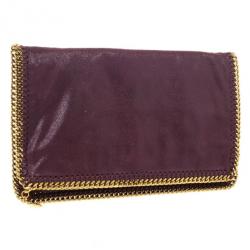 مملوكة مسبقًا Stella McCartney Falabella Shaggy Deer Burgundy Fold Over Clutch 