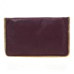 مملوكة مسبقًا Stella McCartney Falabella Shaggy Deer Burgundy Fold Over Clutch 