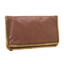مملوكة مسبقًا Stella McCartney Brown Falabella Shaggy Deer Fold Over Clutch 
