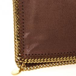 مملوكة مسبقًا Stella McCartney Brown Falabella Shaggy Deer Fold Over Clutch 