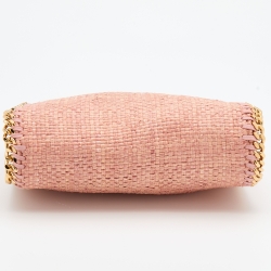 Pre Owned Stella McCartney Pink Woven Raffia Tiny Falabella Tote