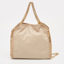 Pre Owned Stella McCartney Beige Faux Leather Mini Falabella Tote