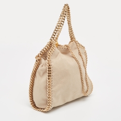 Pre Owned Stella McCartney Beige Faux Leather Mini Falabella Tote