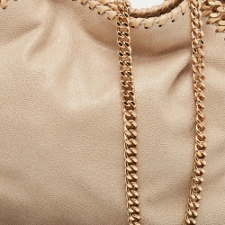 Pre Owned Stella McCartney Beige Faux Leather Mini Falabella Tote