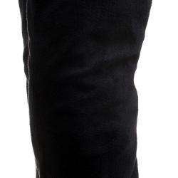 Pre Owned Stella McCartney Black Faux Suede Thigh High Peep Toe Boots Size 40