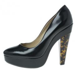 مملوكة مسبقًا Stella McCartney Black Leather Corinne Platform Pumps Size 39