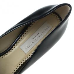 مملوكة مسبقًا Stella McCartney Black Leather Corinne Platform Pumps Size 39