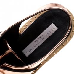 Pre Owned Stella McCartney Metallic Bronze Faux Leather Odette Slingback Derby Size 40