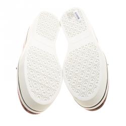 مملوكة مسبقًا Stella McCartney Two Tone Faux Python Creeper Platform Loafers Size 40