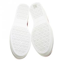 Pre Owned Stella McCartney Burgundy Faux Python Creeper Platform Loafers Size 41