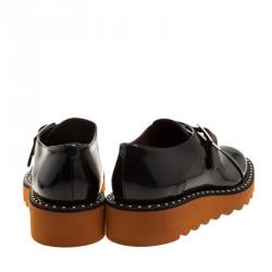 مملوكة مسبقًا Stella McCartney Black Faux Leather Odette Loafers Size 39