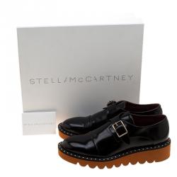 مملوكة مسبقًا Stella McCartney Black Faux Leather Odette Loafers Size 39