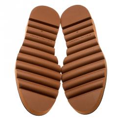 Pre Owned Stella McCartney Black Faux Leather Odette Brogues Loafers Size 40