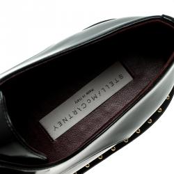 Pre Owned Stella McCartney Black Faux Leather Odette Brogues Loafers Size 40