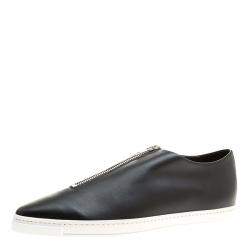 Pre Owned Stella McCartney Black Faux Leather Zip Loafers Size 41