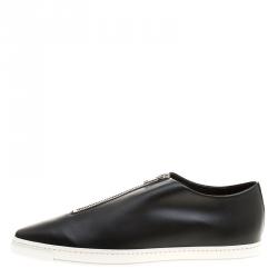 Pre Owned Stella McCartney Black Faux Leather Zip Loafers Size 41