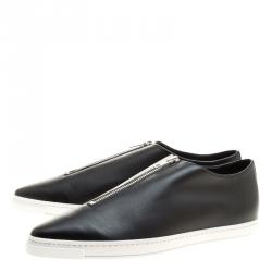 Pre Owned Stella McCartney Black Faux Leather Zip Loafers Size 41