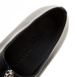Pre Owned Stella McCartney Black Faux Leather Zip Loafers Size 41