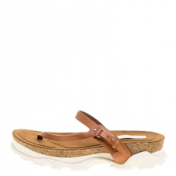 Stella McCartney Brown Faux Leather Altea Platform Slides Size 41
