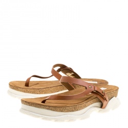 Stella McCartney Brown Faux Leather Altea Platform Slides Size 41