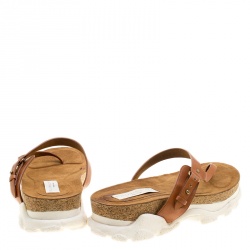 Stella McCartney Brown Faux Leather Altea Platform Slides Size 41