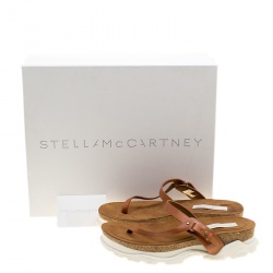 Stella McCartney Brown Faux Leather Altea Platform Slides Size 41