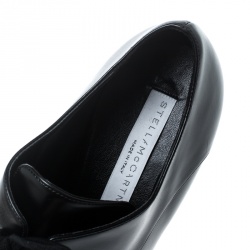 Pre Owned Stella McCartney Black Faux Leather Elyse Platform Derby Size 39.5