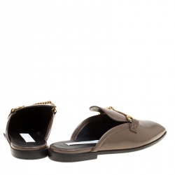 Stella McCartney Brown Faux Patent Leather Slip On Loafers Size 35.5