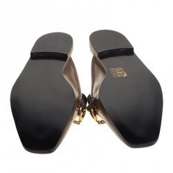 Stella McCartney Brown Faux Patent Leather Slip On Loafers Size 35.5